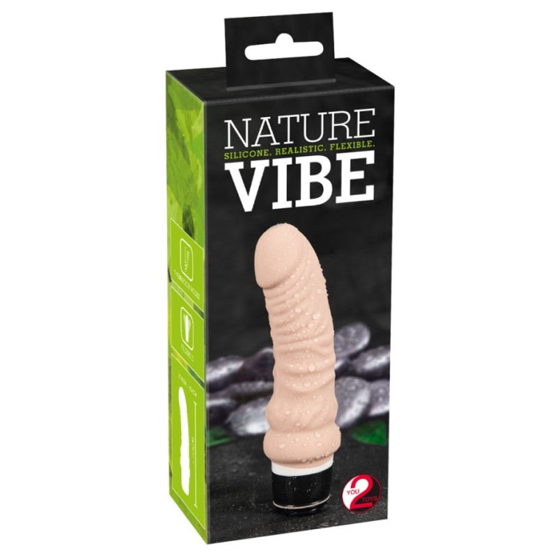 nature vibe realistični silikonski vodootporni vibrator sa 7 ritmova vibracija