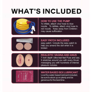 ženska lutka na napuhavanje sa silikonskim grudima i bradavicama