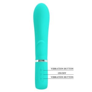 Super Soft Rabbit Vibrator Green, silikon, usb punjiv, Pretty Love - Slika 3