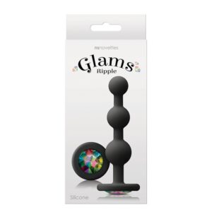 Analne kuglice i plug Glams Ripple Rainbow Gem Black
