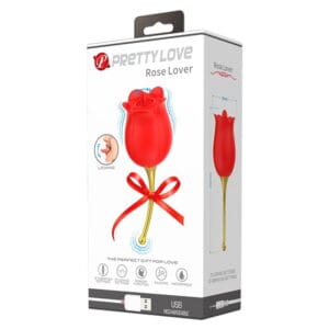 Ruža klitoralni vibrator sa stimulatorom lizanja „Rose Lover“,usb, Pretty Love - Slika 6