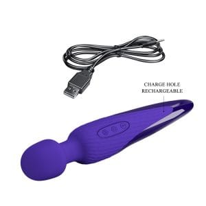 Massage Vibrator Anthony Youth, s funkcijom grijanja, silikon, USB, ljubičasti, 26 cm, Pretty Love - Slika 3