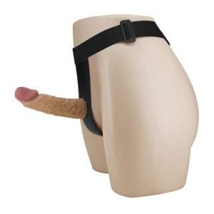 Silikonski mekani šuplji dildo s remenom "Houston harness briefs", 17 cm - Slika 4
