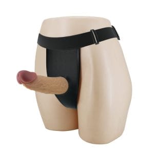 Silikonski mekani šuplji dildo s remenom "Houston harness briefs", 17 cm - Slika 5