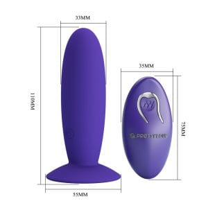 Rechargeable Remote Control Vibrating Anal Plug - Youth, silikon, 10.8 cm, Pretty Love - Slika 4
