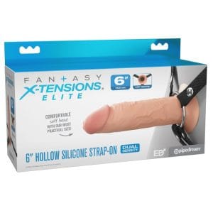 Mekani silikonski dildo s utorom i pojasom "X-tensions Elite 6"" - Slika 6