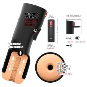 WYNE Masturbator 08 - s pokretima, treskanjem i Booster tipkom - Slika 6