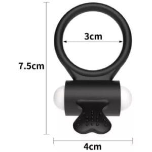 Vibrirajući silikonski prsten "Power Clit" black - Slika 3