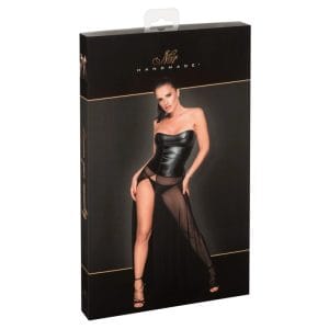 Duga haljina s mat korzetom, Noir - Slika 5